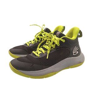 Under Armour Curry 3Z6 Sneakers Womens 8.5 Black Volt Gray Mesh Low Top Athletic
